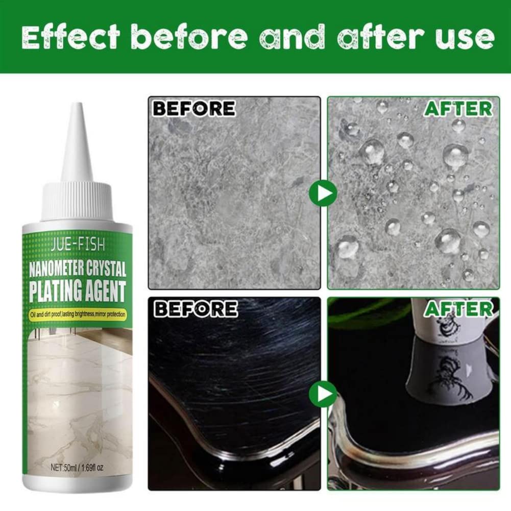 MOCIUN 3PCS Stone Crystal Plating Agent Marble Polishing Nano Crystal Liquid Stone Crystal Plating Agent for Marble/Granite/Travertine