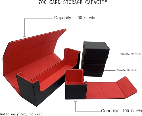 Miniatura 2 de Maoping Caja de cartas para cartas, paquete de 4 cajas de juego de cubierta de cuero con cierre magnético, 400 + 300 tarjetas de almacenamiento,