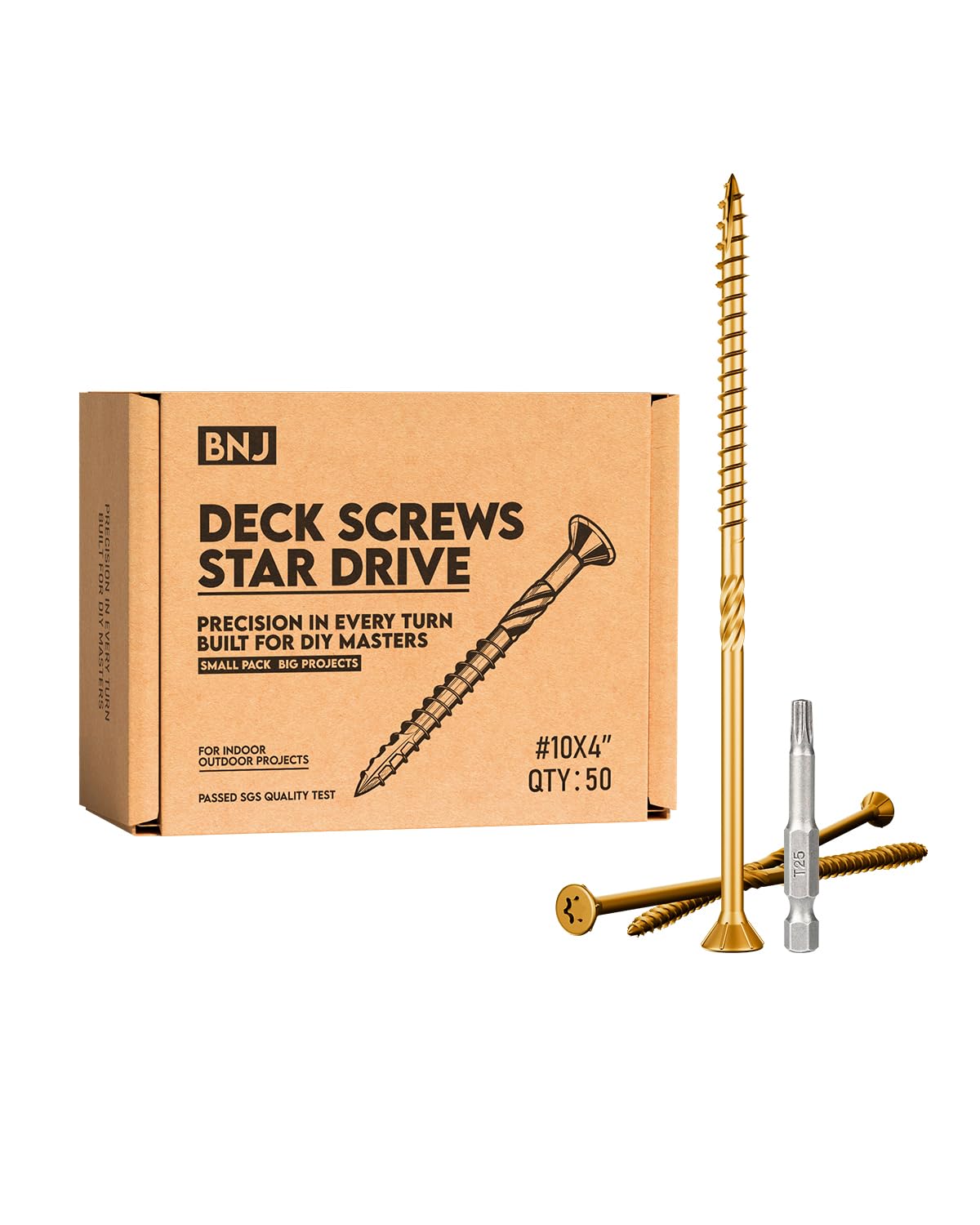 Amazon.com: BNJ 50pcs #10 x 4 Inch Wood Screws,T25 Star Drive, 4