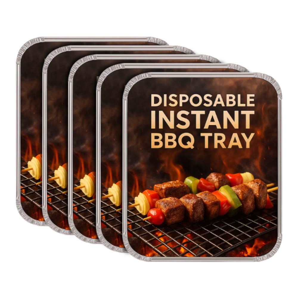 Disposable BBQ Instant Grill Charcoal Instant Light Charcoal Barbecues Grill Tray Outdoor Camping Summer Garden 5 Pack