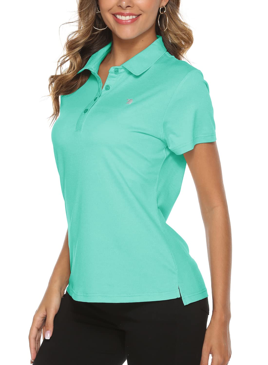 Gopune Women's Golf Polo T-Shirts Lightweight Quick Dry 4 Buttons Shorts Sleeve Shirt for Tennis
