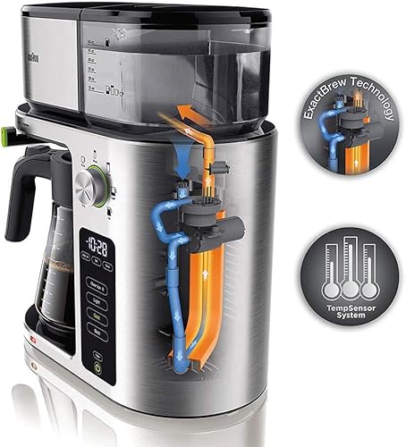 Miniatura 3 de Braun MultiServe - Cafetera de 7 tamaños programables  3 fortalezas  café helado y agua caliente para té jarra de vidrio 10 tazas acero inoxidable