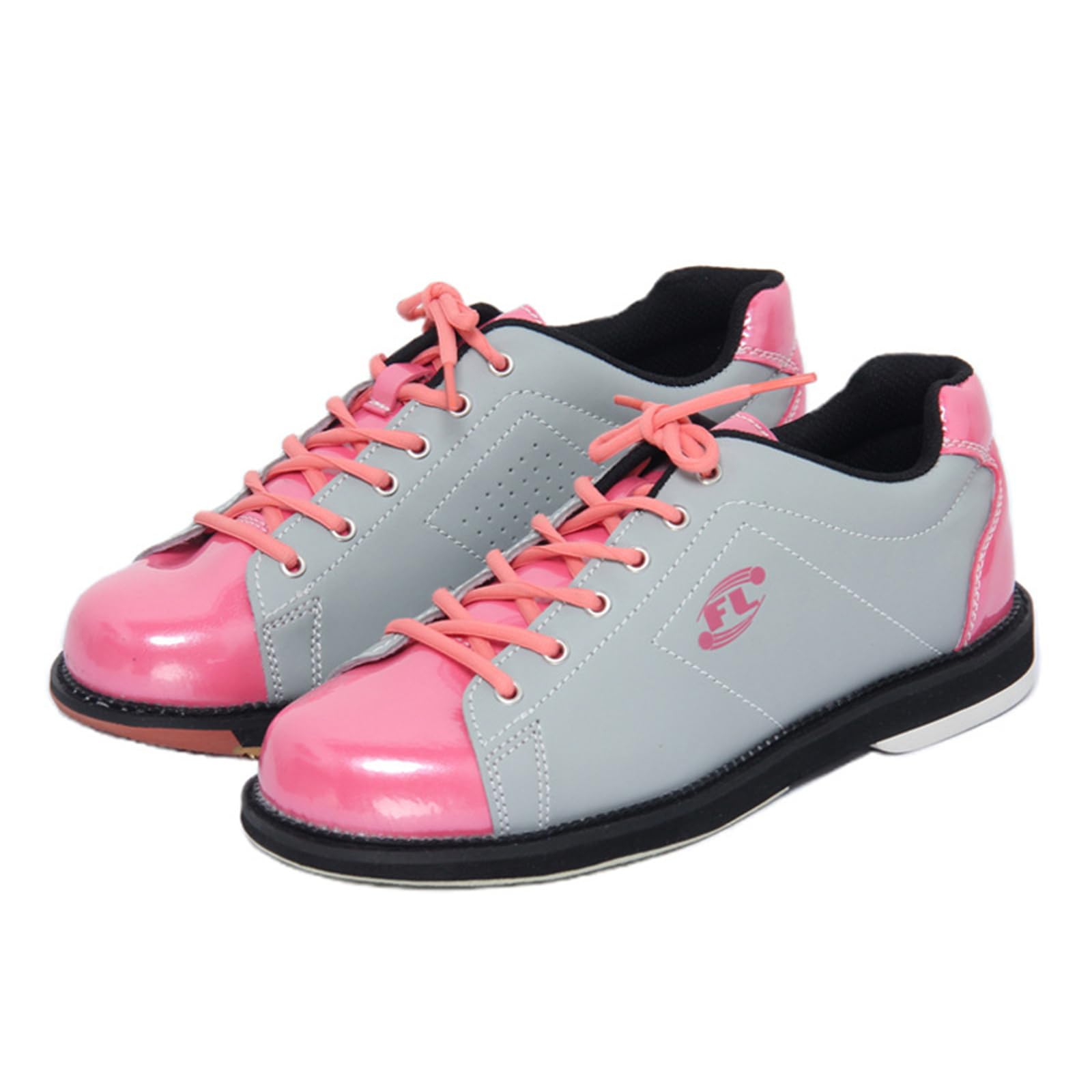 JiuQing Chaussures De Bowling pour Femmes en Cuir À Lacets pour Débutants Semelles Coulissantes pour Hommes