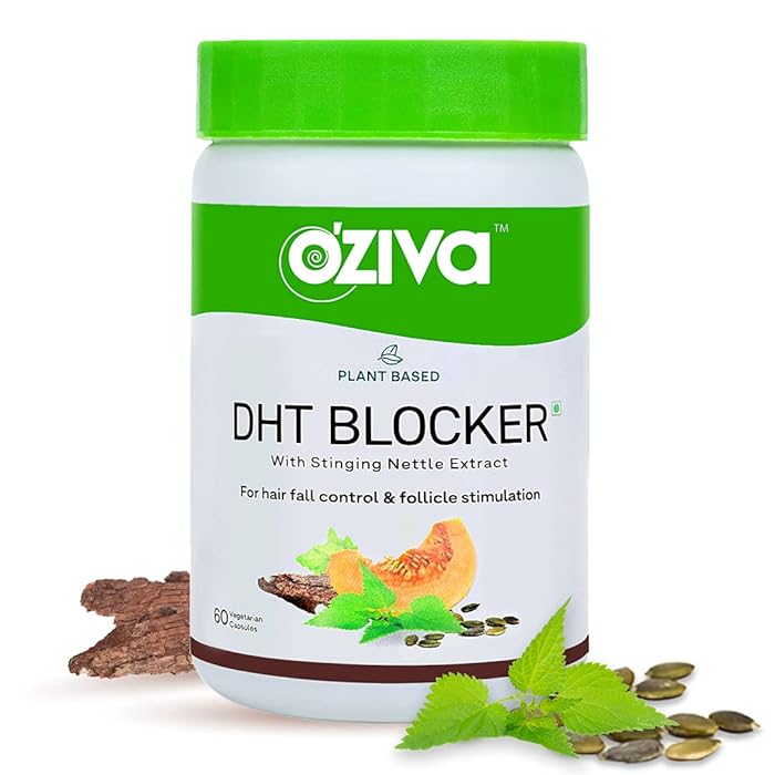 Buy OZiva Plant Based DHT Blocker Capsules 60 Count with Stinging