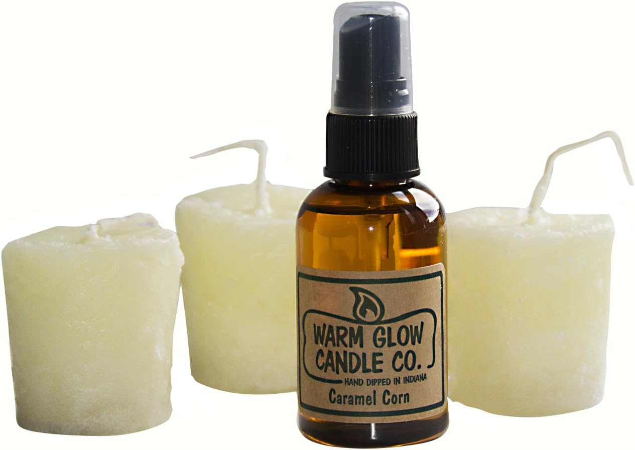 Warm Glow Candle Company Caramel Corn Hearth Pillar Candle