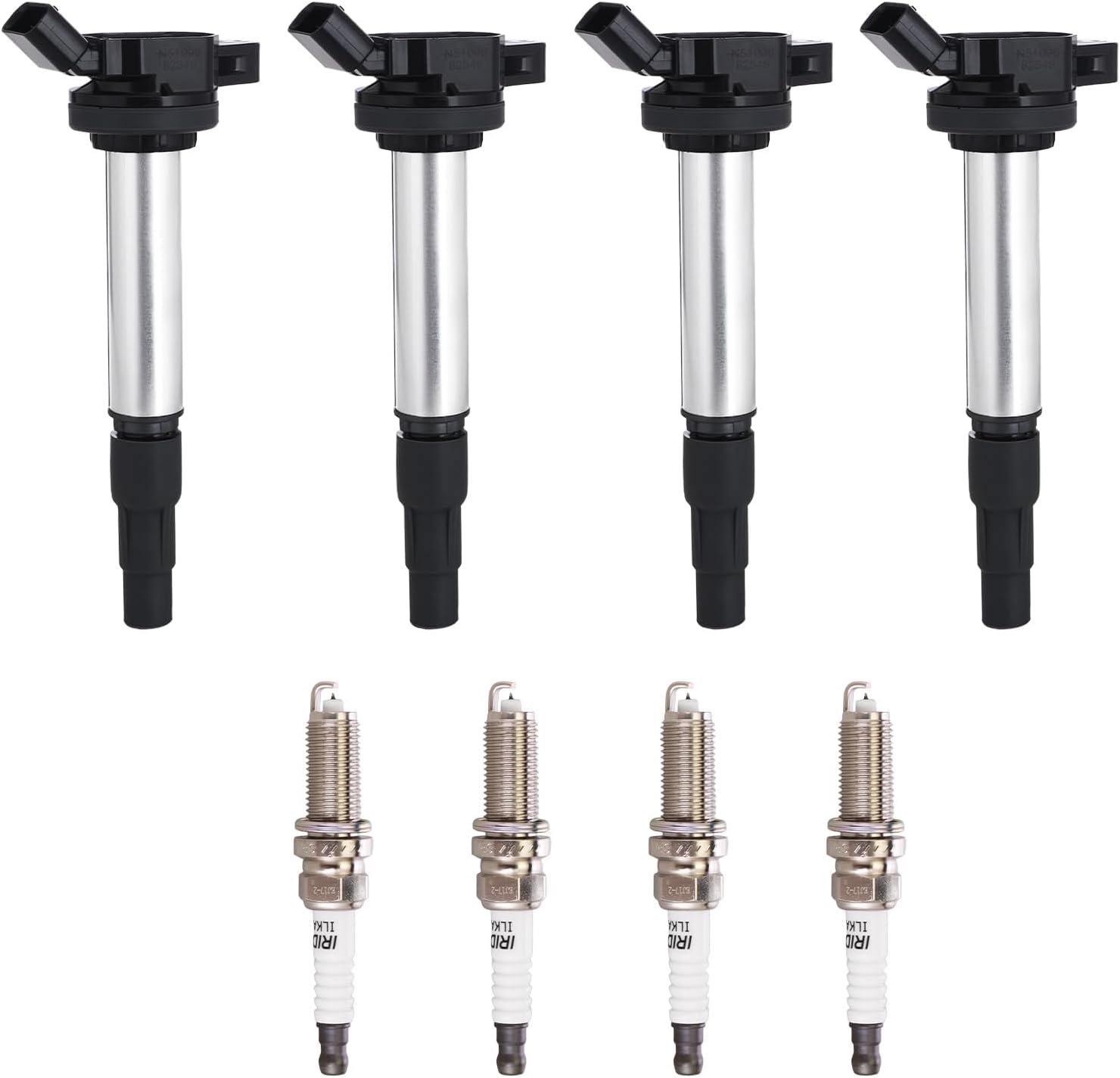 BDELI Ignition Coil Pack UF596 & Double Iridium Spark Plug 4912 for 2009 2010 2011 Toyota Corolla Matrix Prius 2012 2013 2014 2015 2017 Lexus Scion IM XD Pontiac Vibe 1.8L L4 UF619 90919-02258