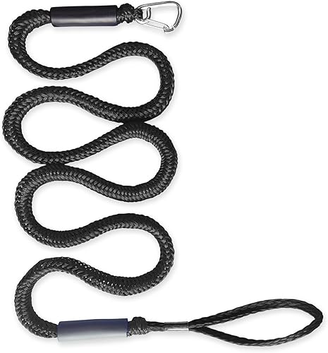 Líneas de muelle elástico de anclaje de 7 pies para barcos - Cuerda de muelle de un solo gancho - Ideal para moto acuática, pontón, kayak y uso