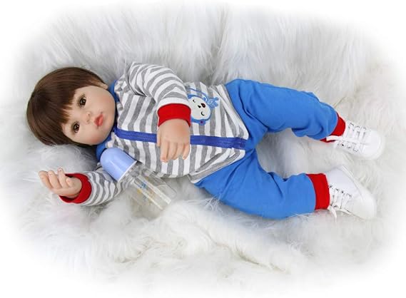 ZIYIUI Reborn Baby Dolls 20 Real Soft Vinyl Silicone Realistic Dolls Toddler Lifelike Reborn Baby Boy Toys For Age3+ (20 inch Reborn Dolls Boy)