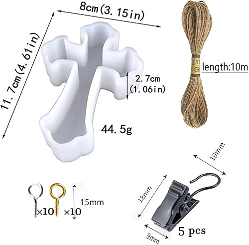 Miniatura 2 de Moldes cruzados de silicona para velas cruzadas, moldes de freshie de automóvil para cuentas aromáticas para freshies, moldes de resina epoxi para