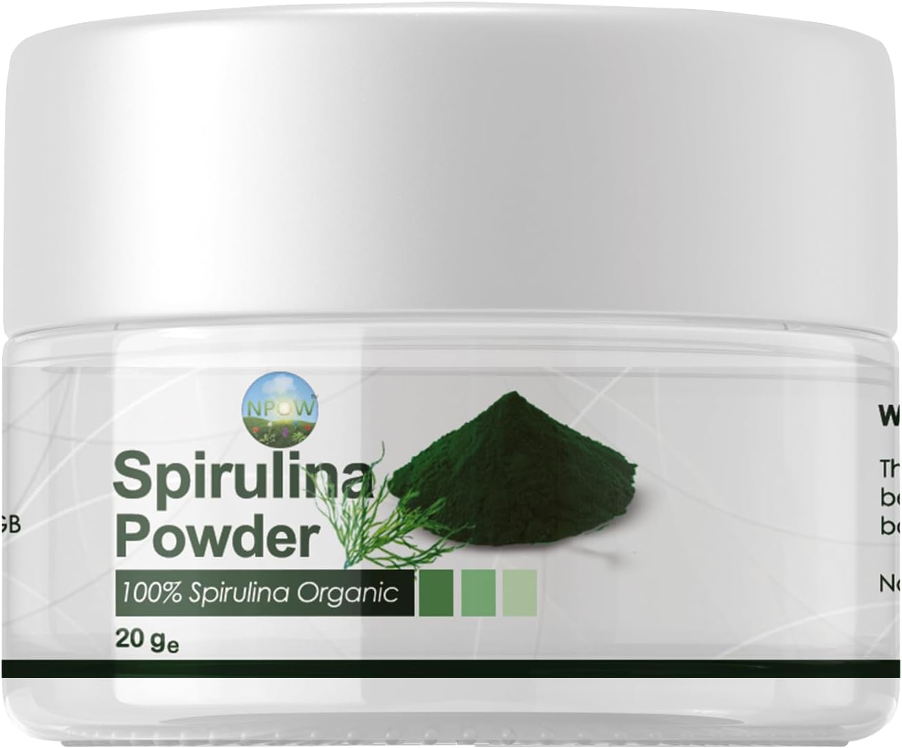 Natural Spirulina Powder – Superfood Powder, Tea, Smoothie Mix, Nutrient Drink or Smoothie – 20g