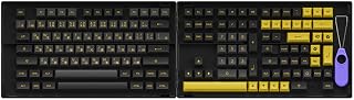 Akko Keyboard Keycaps ASA Profile, PBT Double-Shot Full Keycap Set, US Layout for Mechanical Gaming Keyboards/DIY Kit with Collection Box, ISO Enter Key (Blue & White, 197 Keys)