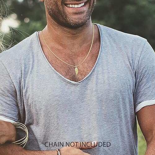 14K Gold Textured Single Angel Wing Charm Pendant - Choice of Metal3