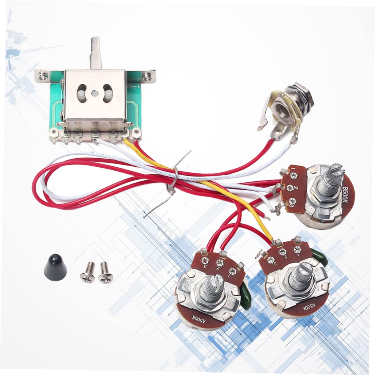 ifundom 3sets Kit Cablaggio Elettrico Per Chitarra Con Volume e Tono Potenziometri Interruttore Vie Facile Installazione e Basso Rumore