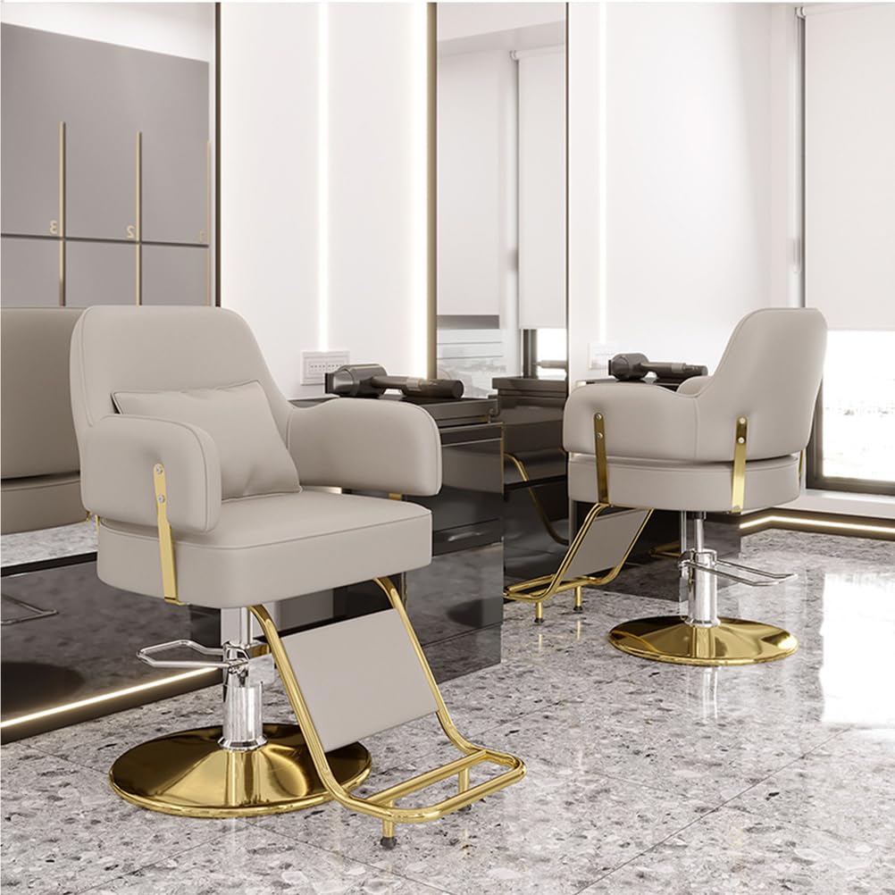 Friseurstuhl, 360° drehbarer Friseurstuhl, höhenverstellbar, hydraulischer Salonstuhl mit Fußstütze für Schönheitssalon