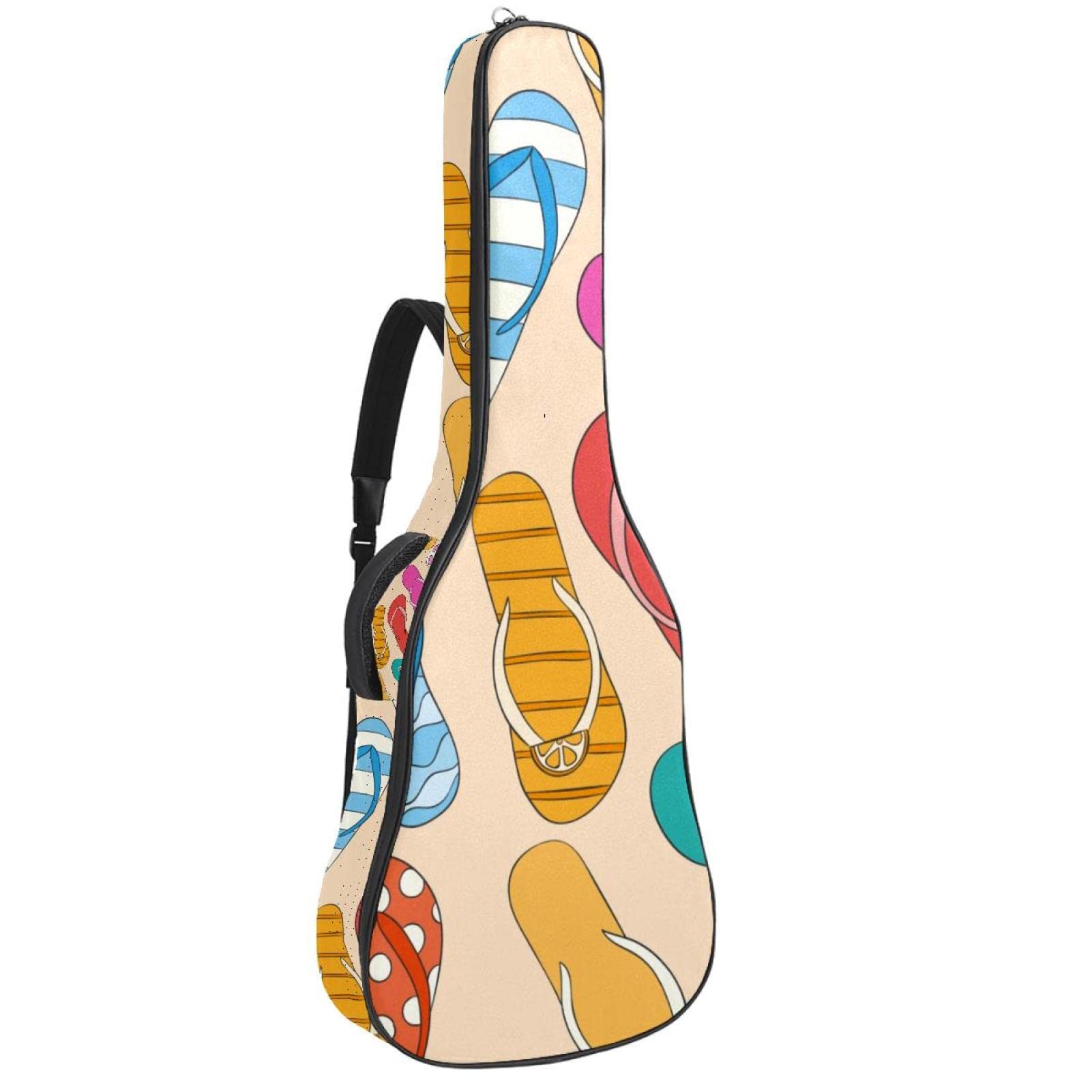 Torba na gitarę akustyczną wodoodporny plecak na gitary gruby miękki wyściełany kapcie plażowe klasyczna obudowa na gitarę, wielobarwny, 42.9x16.9x4.7 in, Organizer do torby