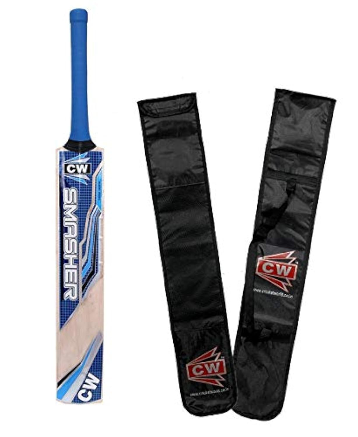 CW Smasher Blue Wooden Cricket Bat Kashmir Willow Cricket Bat Suitable for Leather Ball Size 4 - Full Size (Small Boy Junior Youth Adult) (6 for Age 12-13 Years) (B08MCD11ZZ) Amazon Price History, Amazon Price Tracker