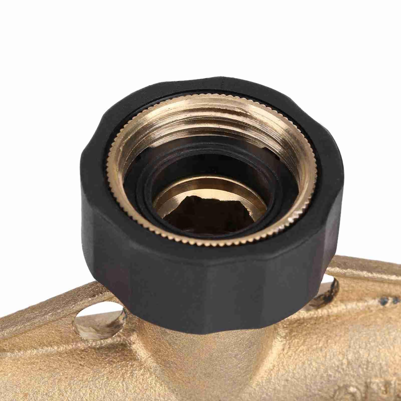 Zerodis Splitter Rubinetto Giardino 4 Vie in Ottone 3/4 Pollici, Divisore Acqua con Controllo Flusso Regolabile, Adattatore Irrigazione Giardino Dorato e Nero per Annaffiamento Esterno