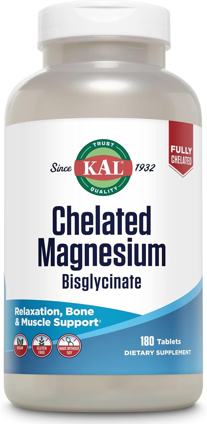 KAL Chelated Magnesium Bisglycinate, Magnesium Supplement