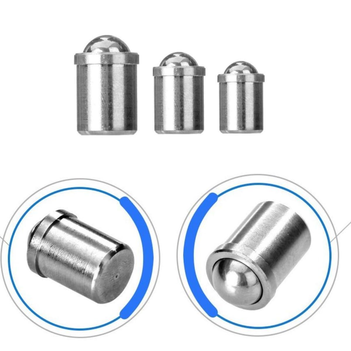 50-Pcs Ball spring plungers made of 303 Stainless steel,Ball Point Spring Plunger,Spring Ball Bearing Door Catch,Fit Ball Point Spring Smooth Plunger (D3x4)