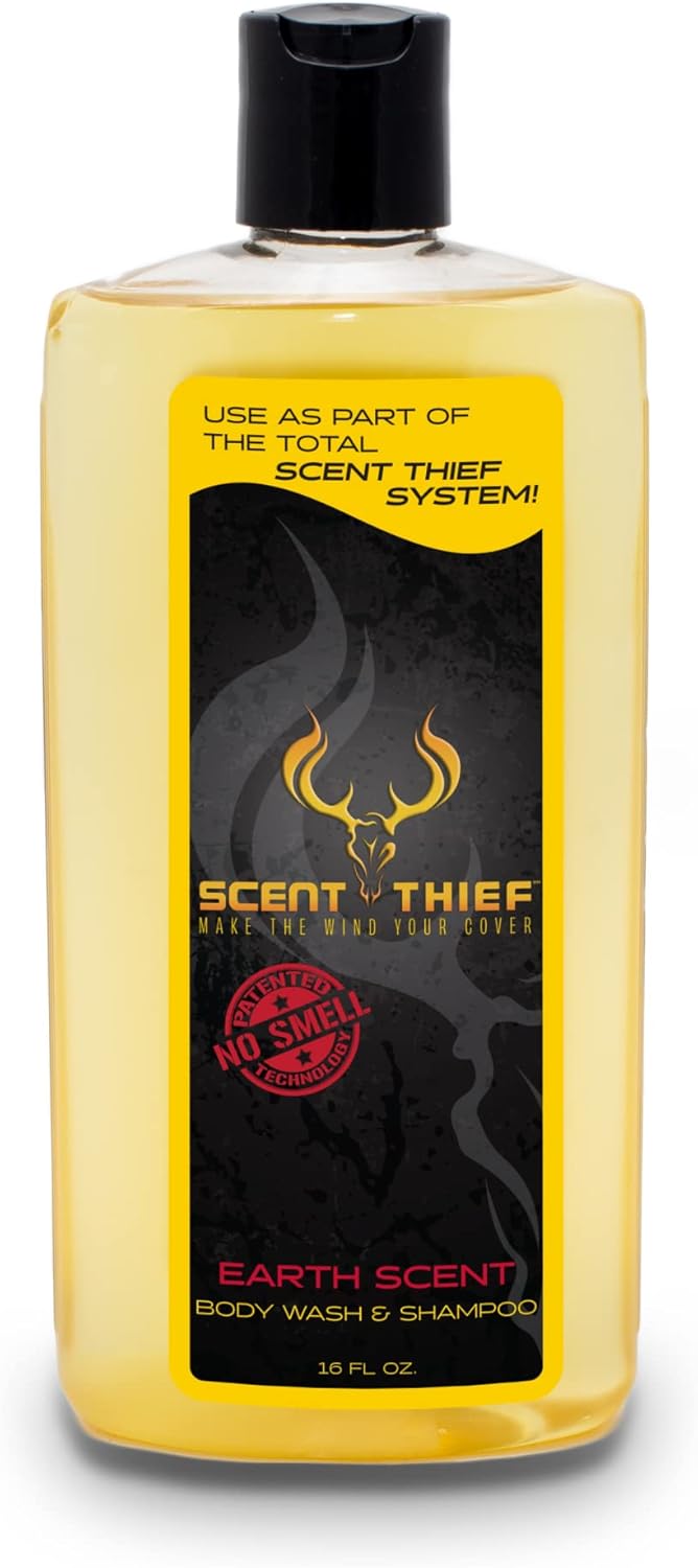 Scent Thief Deer Hunting Accessories 16oz Body Wash & Shampoo for Field and Deer
