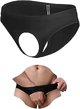 ohyeahlady Mens Sexy Smooth Underwear Open Sissy Panties Ice Silk Soft Stretch Tanga Thong Gay Sexy Male Underwear XS-XL