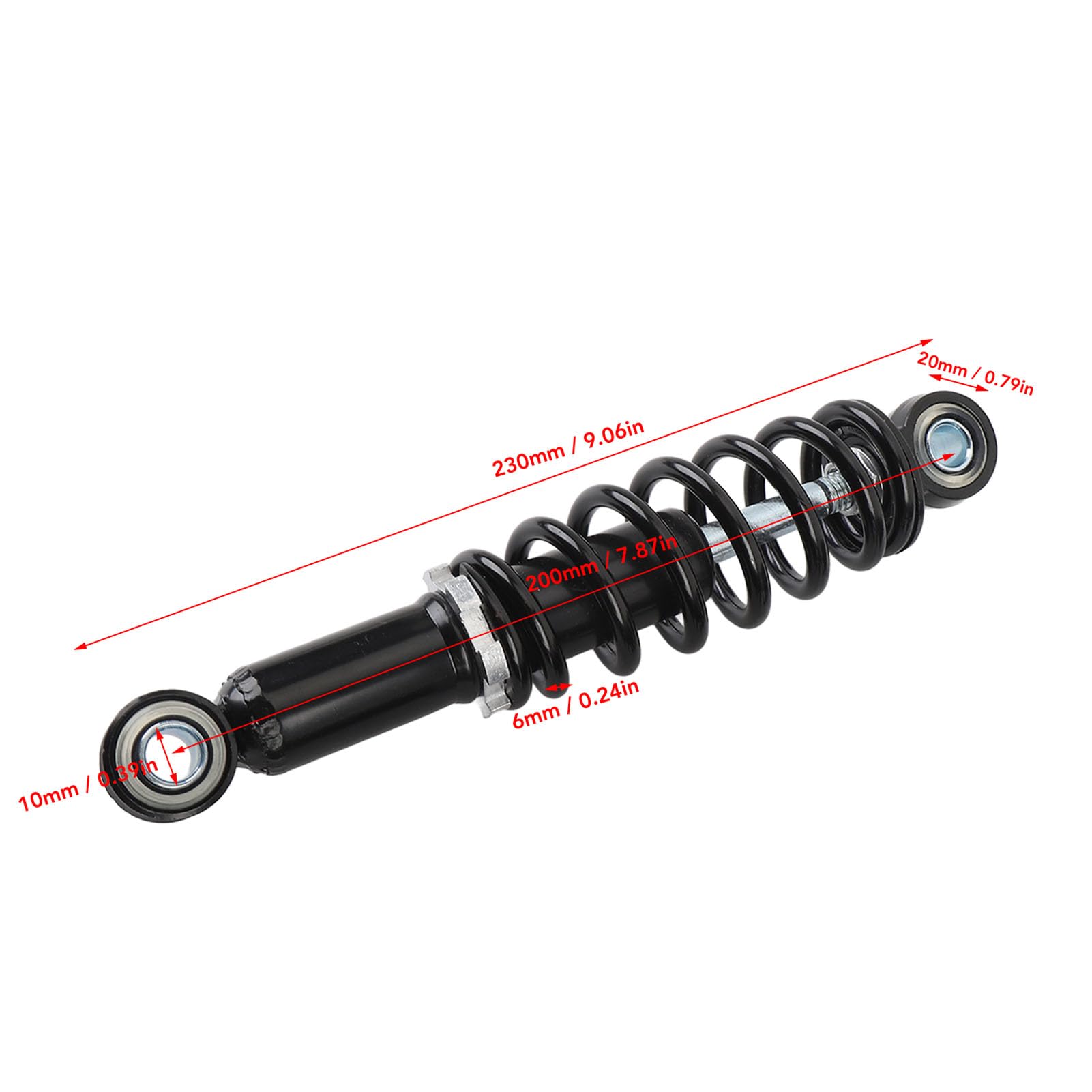 2 Pièces 200mm Amortisseur Arrière de Moto en Alliage D'acier Amortisseur de Suspension à Ressort Haute Performance pour Vélo électrique Scooter ATV