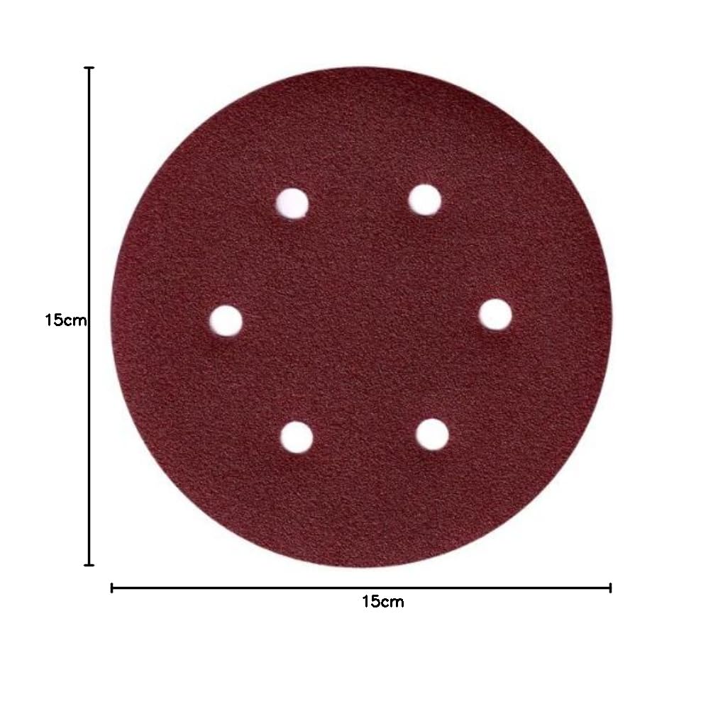 50 Dischi Abrasivi 150 Mm Grana 120 - Carta Vetrata Per Levigatrice Orbitale, Con Fori Per Polvere - Foto 4