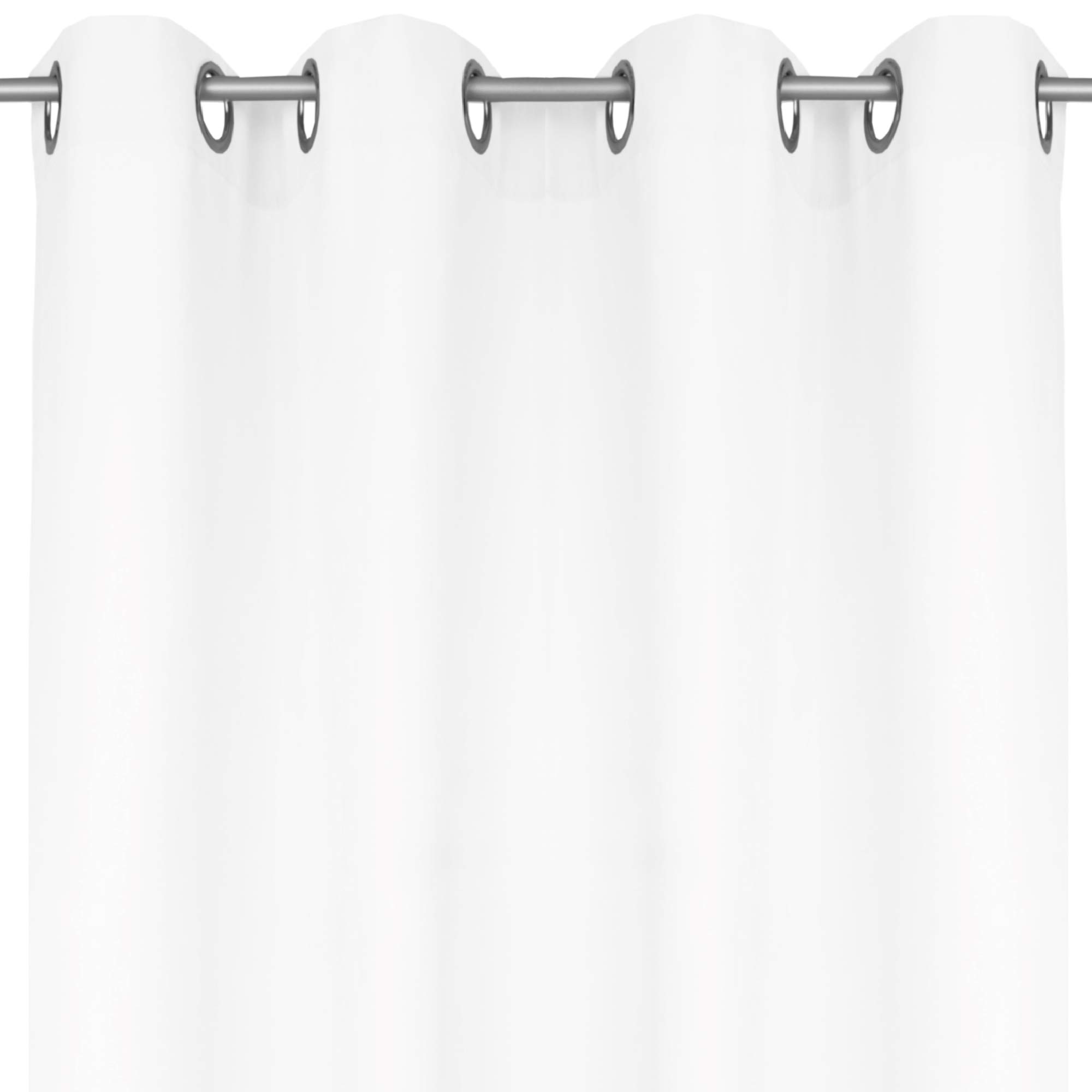Cortina Ellen con ojales Bestlivings , tela, Blanco, 140x175 cm