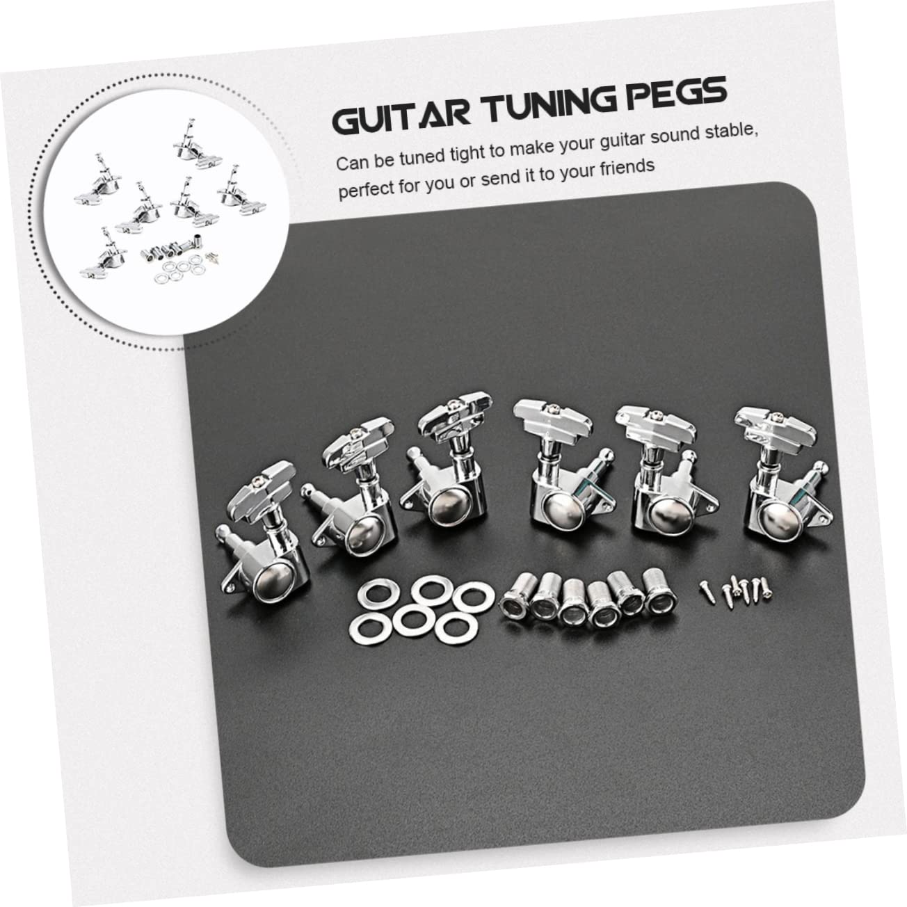 8 Boutons De Mécanique Guitare Métal - Avec Vis Et Rondelles, Pour Guitare Acoustique