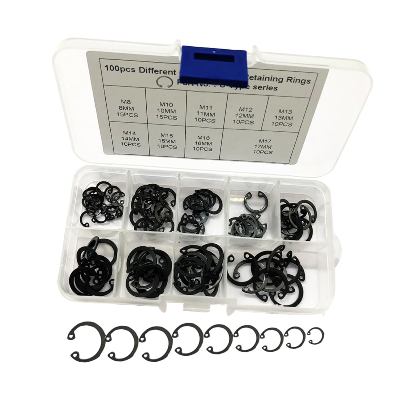 FUNOMOCYA 65mn Spring Steel Retaining Set 9 Sizes Assorted Kit for Auto Industrial Machinery Hobby Use