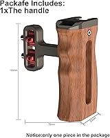 Vista 6 de Mini mango lateral de madera con tornillos de 1/4 de pulgada a 20 tornillos para cámara digital, jaula de cámara réflex digital con soporte