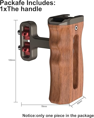 Miniatura 6 de Mini mango lateral de madera con tornillos de 14 de pulgada a 20 tornillos para cámara digital, jaula de cámara réflex digital con soporte de zapata