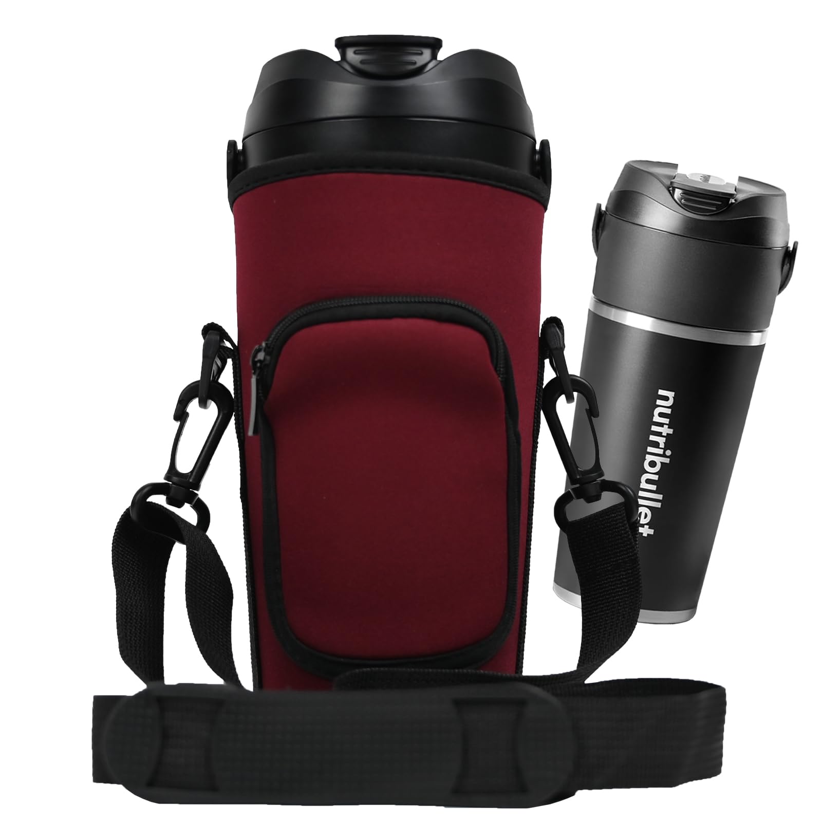 Portable Blender Storage Sleeve Bag for Nutribullet Flip with Shoulder Strap and Pocket, Compatible with Nutribullet Flip Portable Blender NBPB50350AK (Burgundy, 1 Piece)