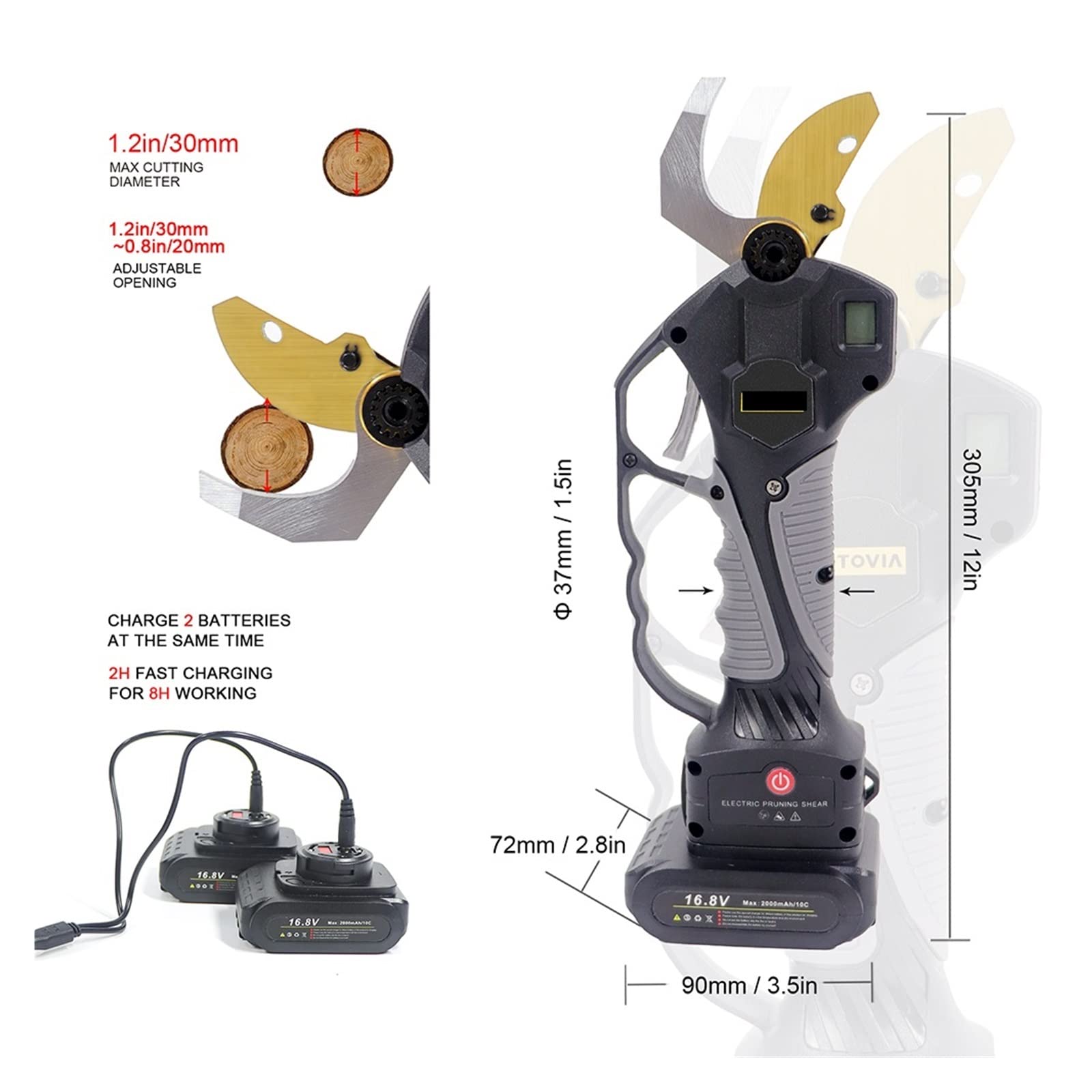 Sekatory Elektryczne Bezprzewodowy elektryczny sekator 16.8V litowo-jonowy nożyce do przycinania wydajne drzewo owocowe przycinanie gałęzi Bonsai Cutter architektura krajobrazu(Shears(No battery))