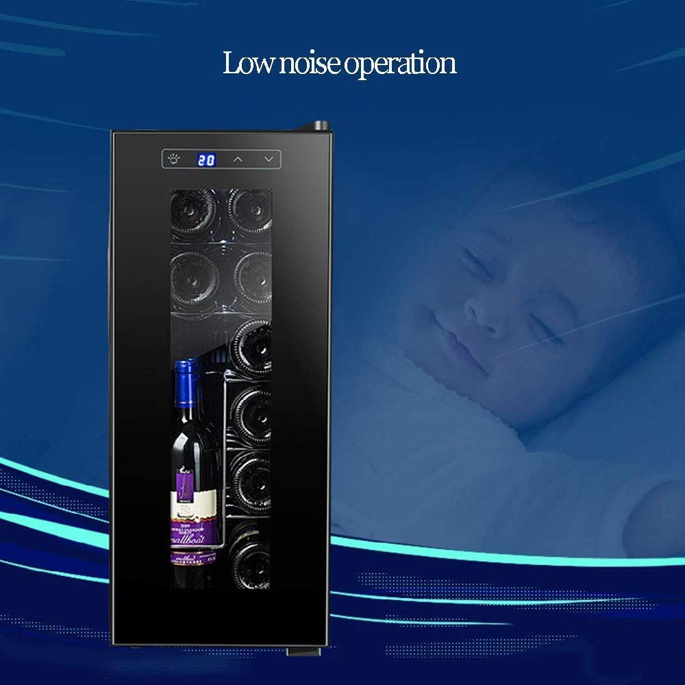 Ljlzxpbus 12 Bottles Of Wine Cooler,Quiet Running Thermoelectric Wine Refrigerator Freestanding Wine Cooler Touch Screen Digital Temperature Display on Fridge.com - View 6