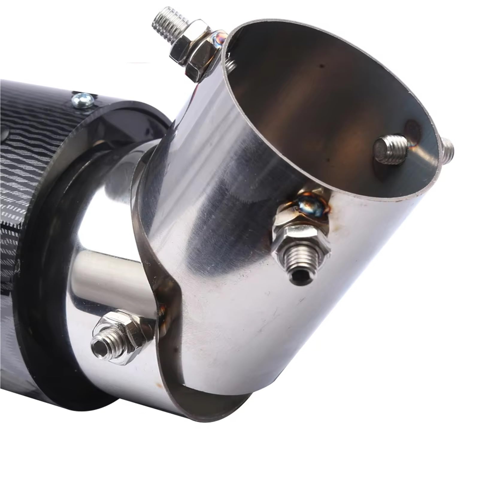 Ricambio Scarico Punta Angolo Regolabile Acciaio Inossidabile Carbonio Calotta ABS 63mm ID 89mm OD Universale Per Auto SUV Camion Bolt-On Auto Tubazioni