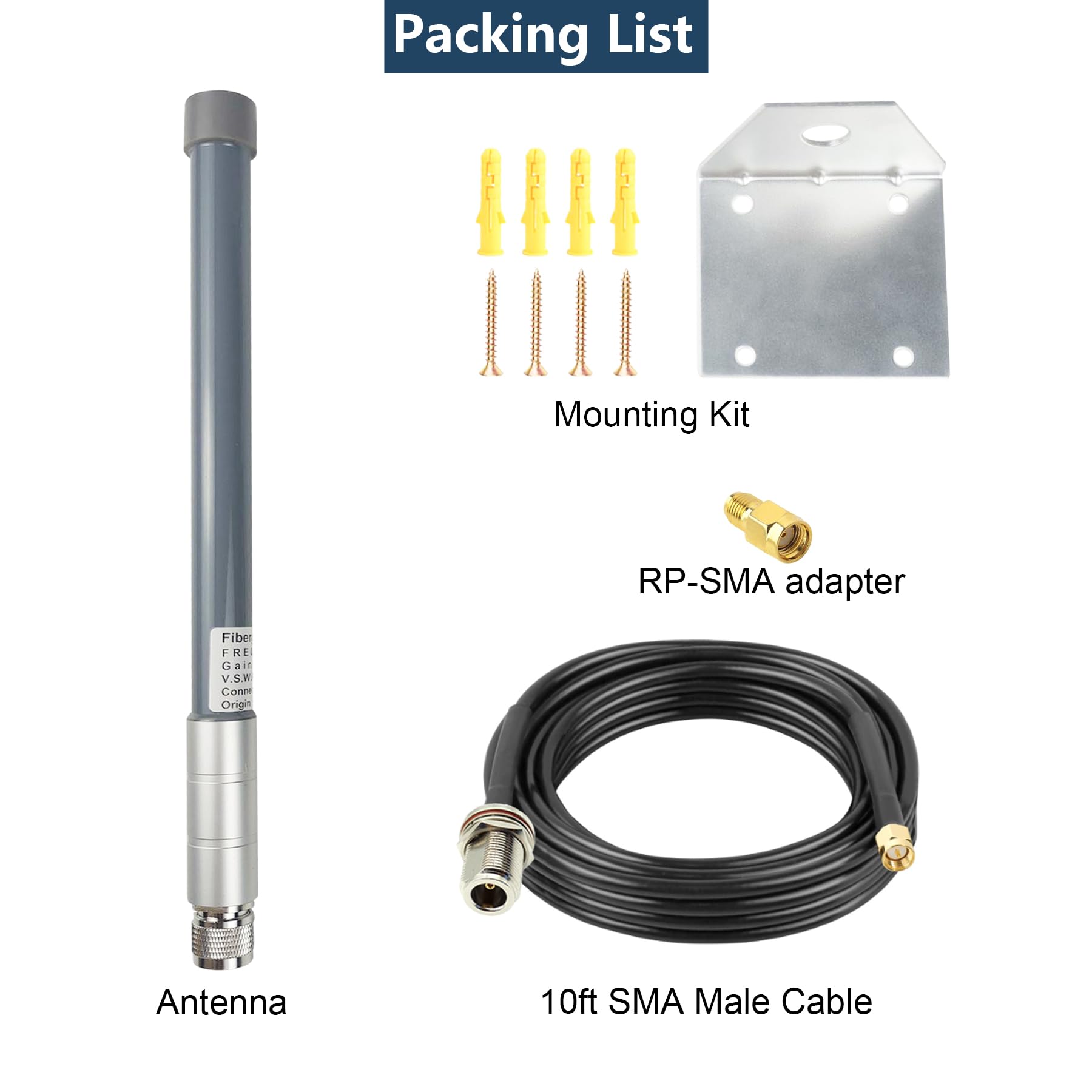 Zewnętrzna antena 4G LTE do montażu na ścianie wodoodporna antena z męskim kablem SMA adapter RPSMA kompatybilna z T-Mobile Verizon ATT Sprint Router Trail Camera Gateway Modem Cellular Home Internet