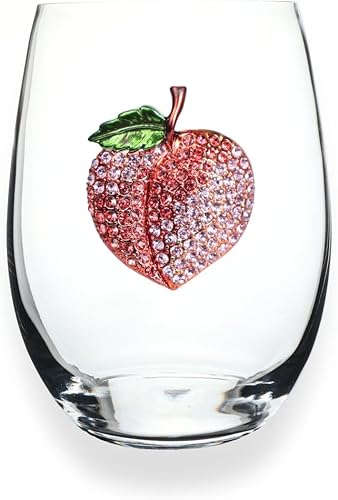 Miniatura 8 de THE QUEENS' JEWELS Purple Grapes - Copa de vino sin tallo, 21 onzas, regalo único para mujeres, cumpleaños, lindo, divertido, sin pintar, decorado,