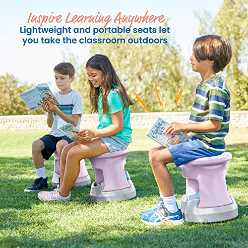 Image of ECR4Kids Active Storage Wobble Stool, 15in Seat Height, Childrens Furniture, Light Purple /Light Grey