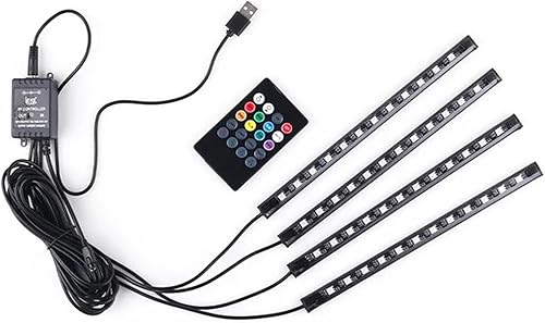 Luces LED para automóvil, luces interiores inteligentes para automóvil con control de aplicación, luces interiores RGB para automóvil con modo de