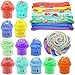 SWZY Fluffy Slime Kit,Butter Slime,Slime Fluffy, con Barcos, Coches, Coches de policía, Motocicletas, veleros, Yates, autobuses...Juguete de Barro DIY de Regalo 12 Colores
