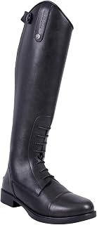 QHP Children Long Riding Boots Julia Unisex 100% Calf Leather Wide Calf