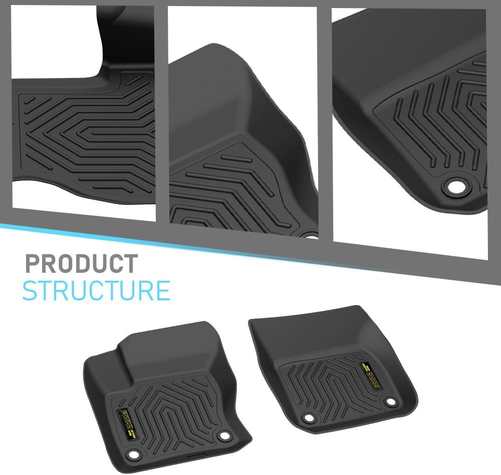 TPE Floor Mats Fit Ford Focus 2012-2018 1st and 2nd Row Truck Accessories Cargo Liners All Weather Protection 3PCS