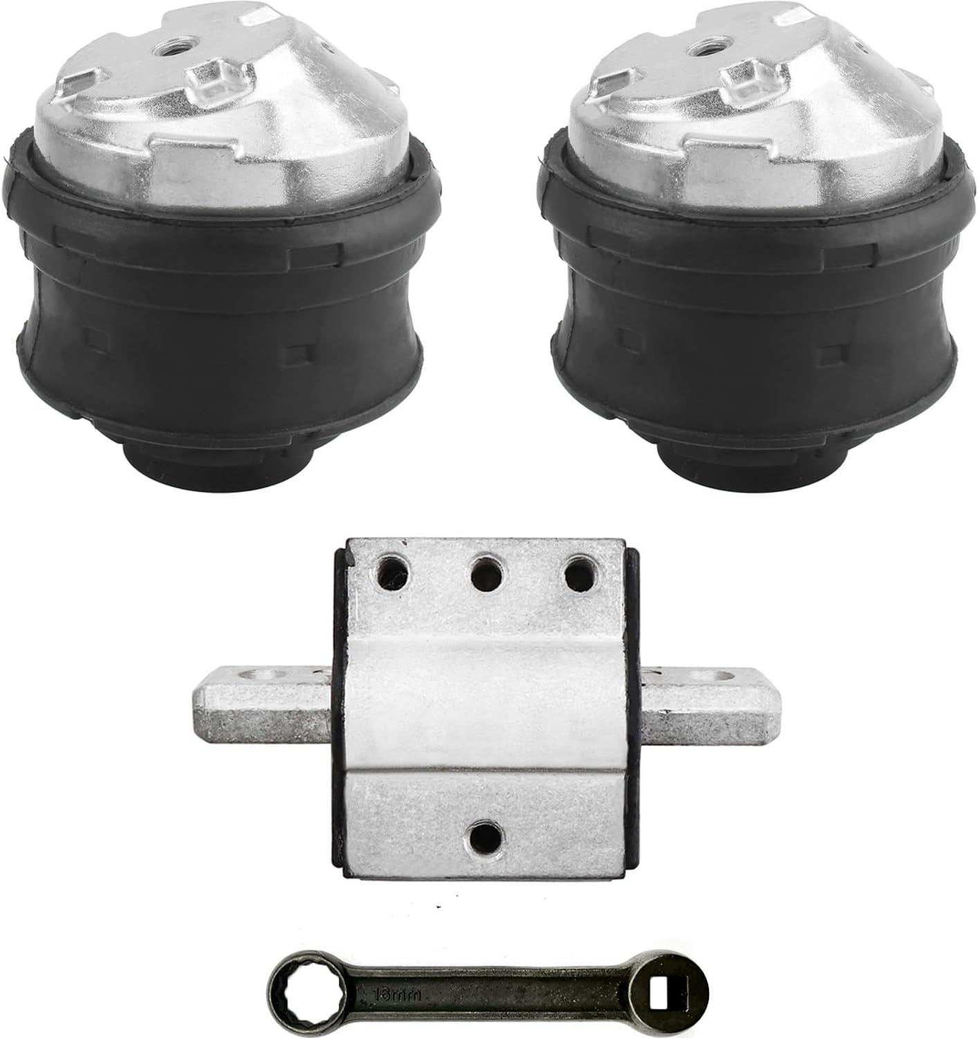 Engine Motor Mount kit with 16mm Wrench Compatible with Mercedes Benz C280 CLK320 E320, Engine Transmission Mount Replace 104-1757 2022404917 2032400517, Set of 4