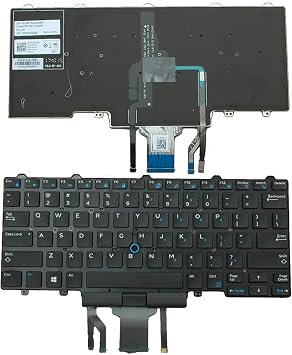 Laptop Replacement US Keyboard for Dell Latitude E5450 E5470 E7450 E7470 7480 7490 5480 5488 Laptop No Frame, with Pointer, with Backlight