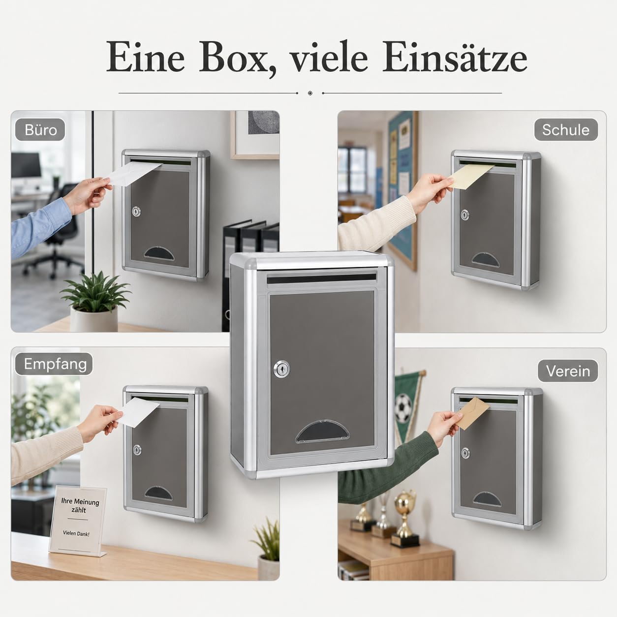 Gadpiparty Soporte de metal para sugerencias, caja de sugerencia, caja de sugerencia, caja de sugerencia, caja de aluminio, caja de aluminio, caja de cerradura, pinzas de metal
