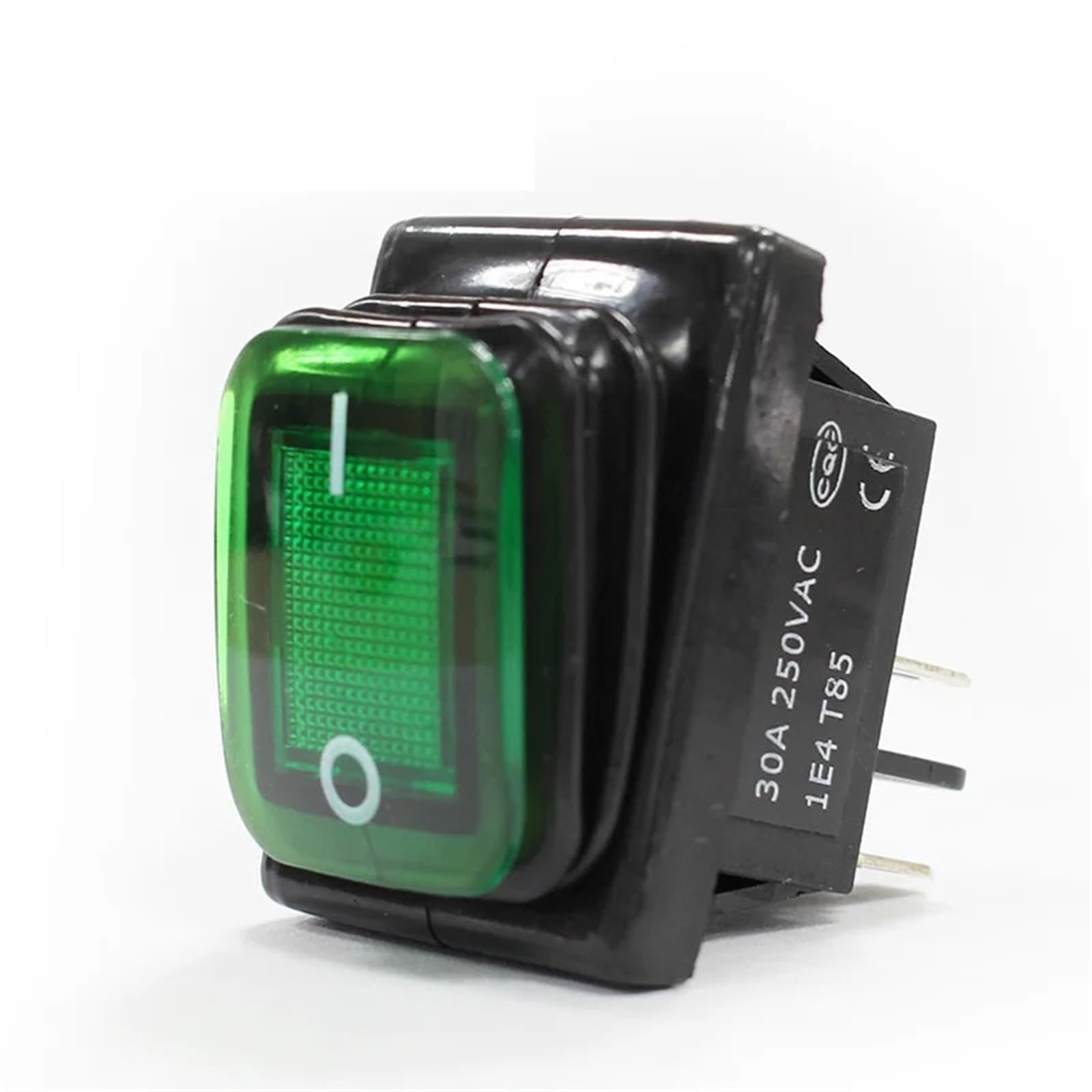 Interruptor basculante Kcd4 de alta resistencia, encendido y apagado, con punto de contacto plateado, pin de cobre, LED verde y rojo, 220 V, 30 A, 50 unidades(3,12v)