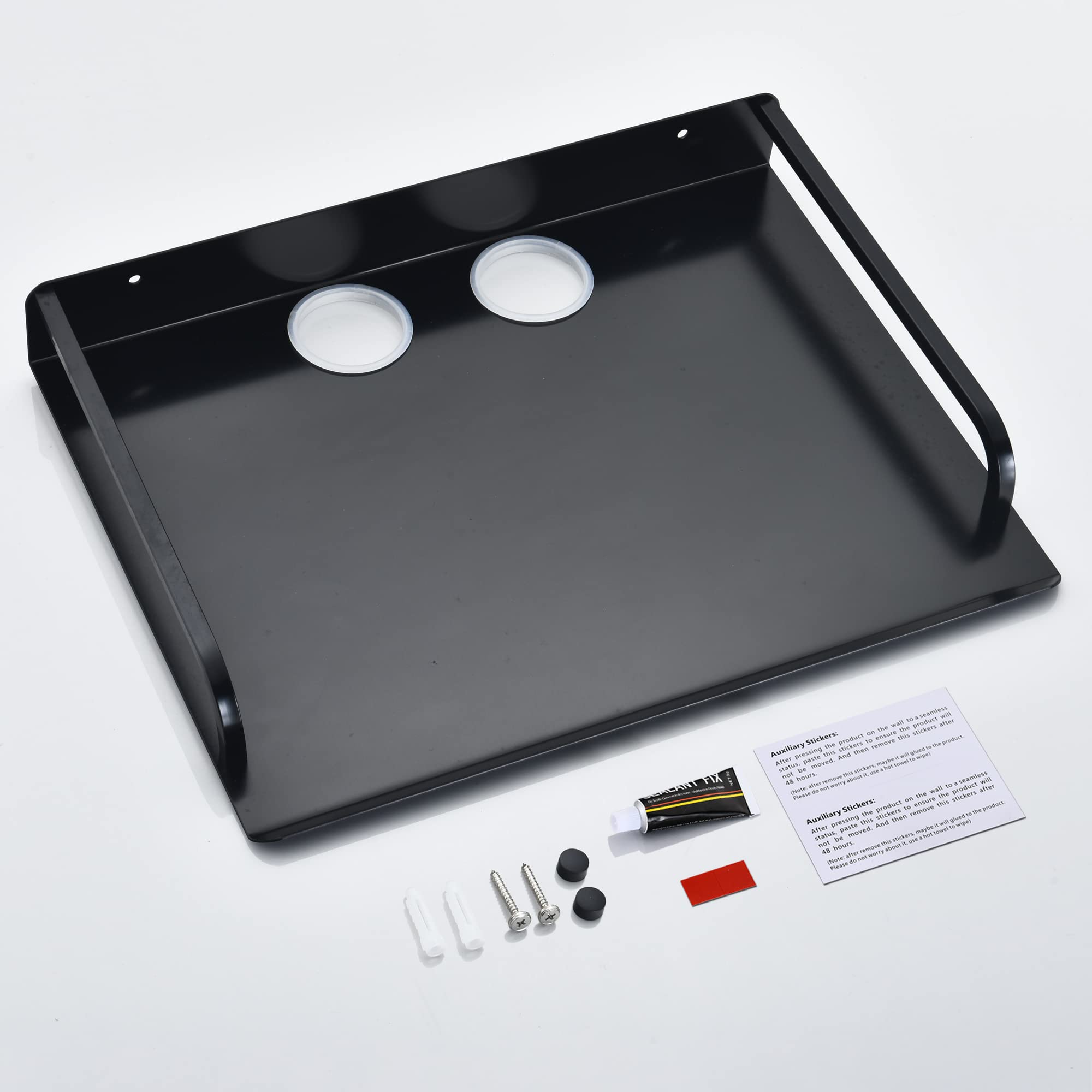 HNVNER Multimédia Etagère Murale pour Appareil AV, Support Flottantes Étagères en Métal pour Routeur, Boîtes De Câble, Lecteurs DVD/Blu-Ray, Console de Jeu, Décodeur, Projecteur