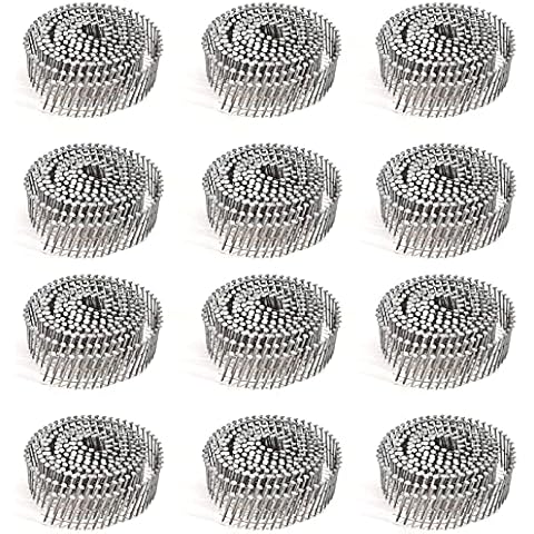 BHTOP 3600 Count Siding Nails, 15-Degree 1-1/4 Inch *.092 Wire Collated Coil Ring Shank Nails, Full Round Head Hot-Dipped Galvanized Siding Nailer Attachment Replacement Parts Cover