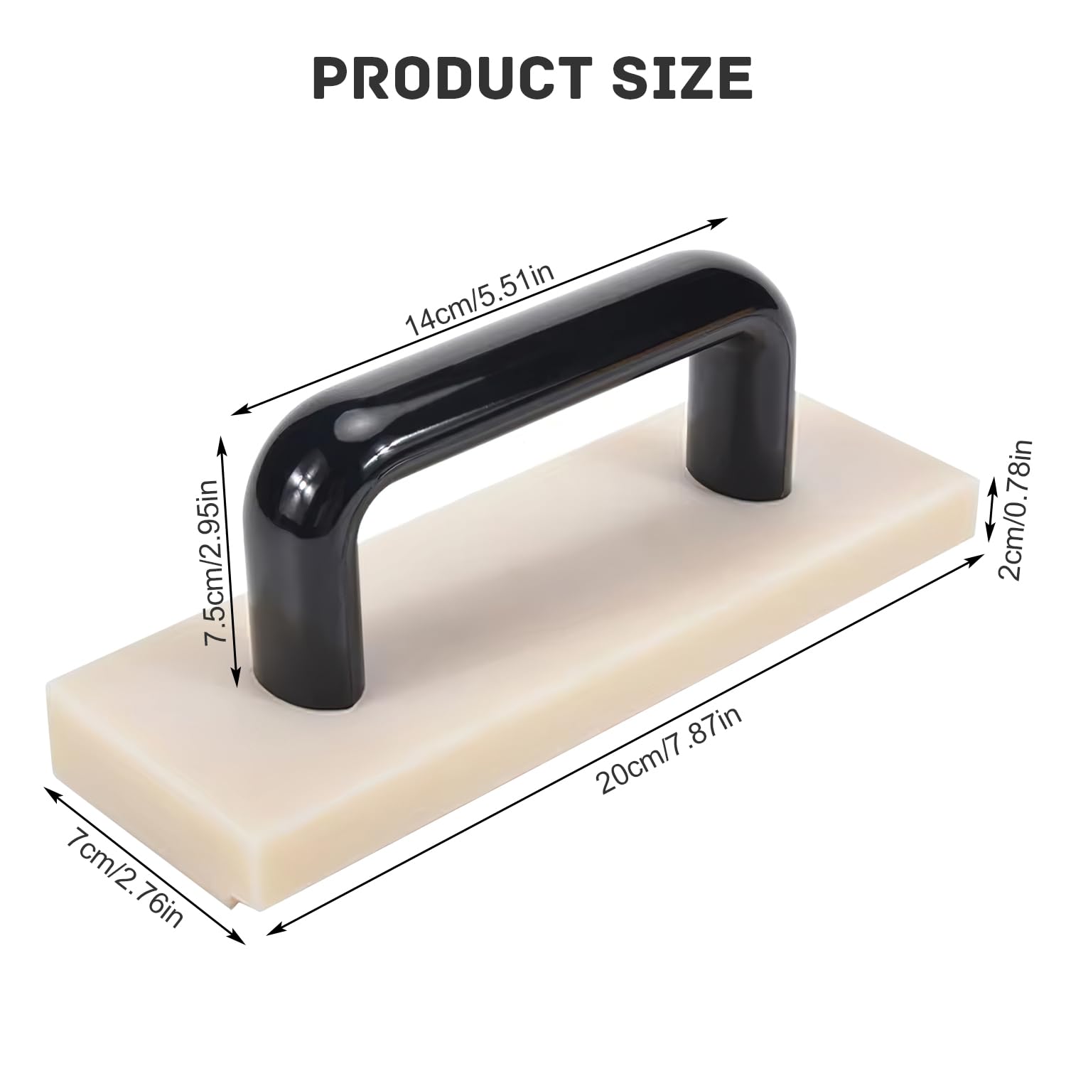 Blocco Battente per Pavimenti in Vinile da 200 mm, con Ampia e Comoda Maniglia, Viti Integrate, Non Danneggia il Pavimento, Utensile per Pavimenti in Laminato (Bianco)